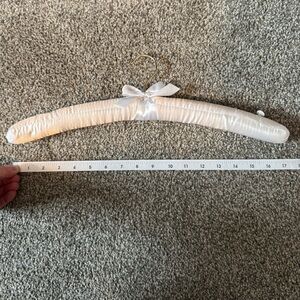 White satin decorative wedding hanger
